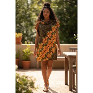 Hilo Hawaii Women's Brown & Orange Short Dress